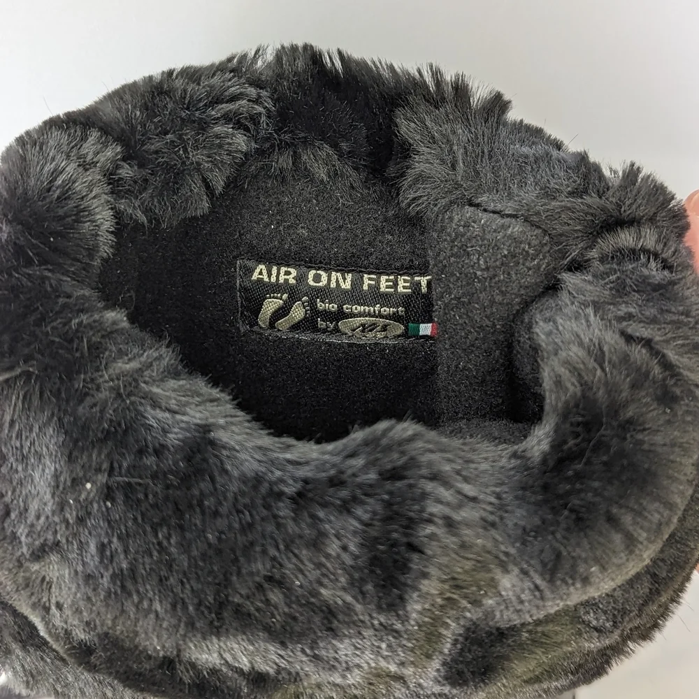 NiS Winter Boot Mid Calf Air On Feet Faux Fur Metallic Graphite EU40 US 9 NWT